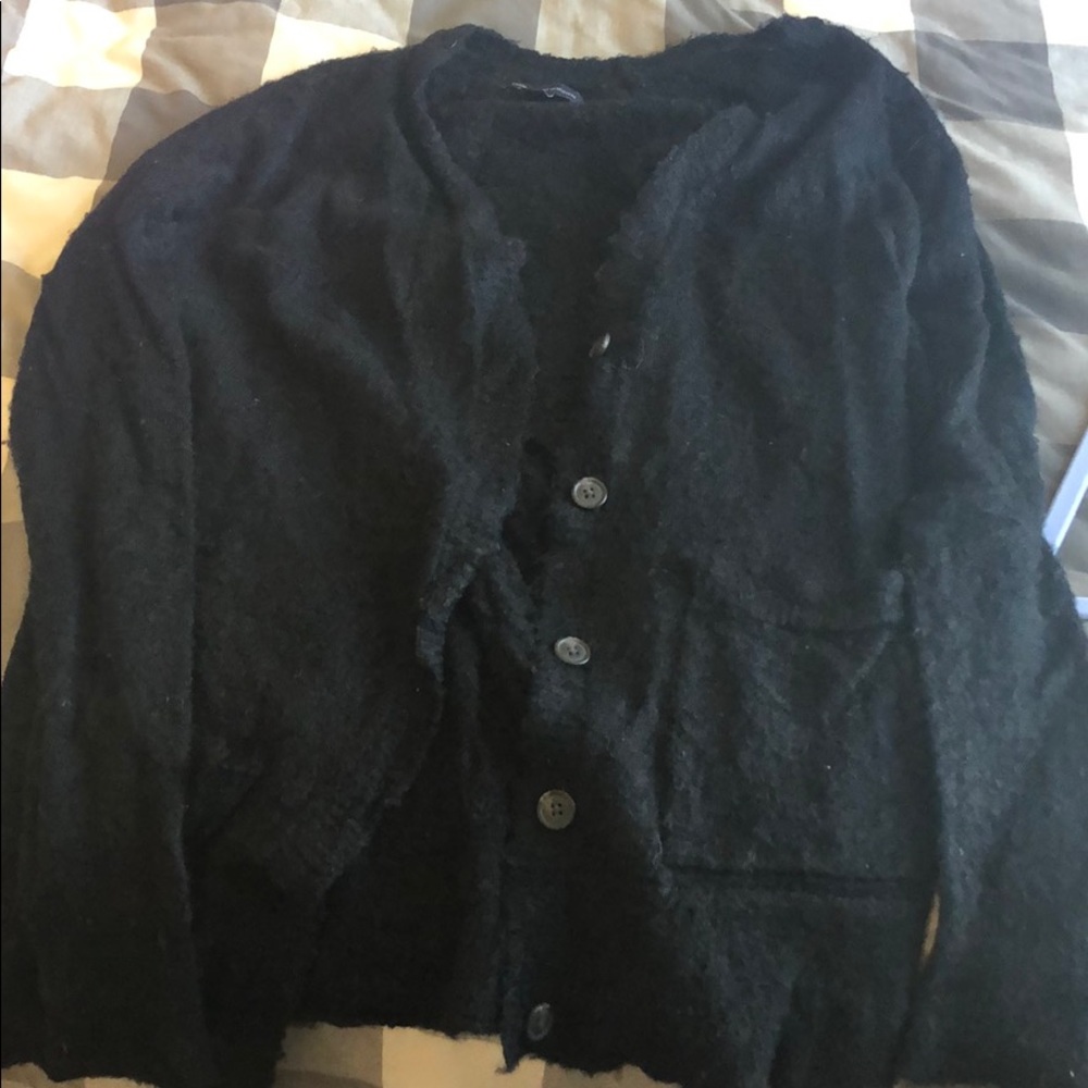 Fuzzy Black AE cardigan